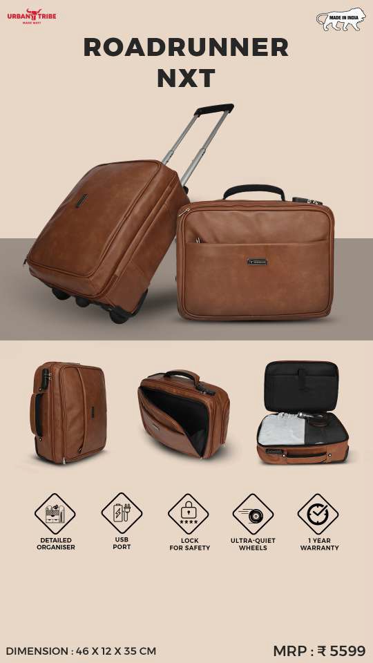 ROADRUNNER NXT – Leatherette Laptop Overnighter Trolley